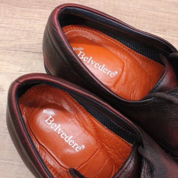 Studio Belvedere Oxford Shoes Mens Dark Brown Low Top Lace Up SImone Size 11D - Picture 8 of 13